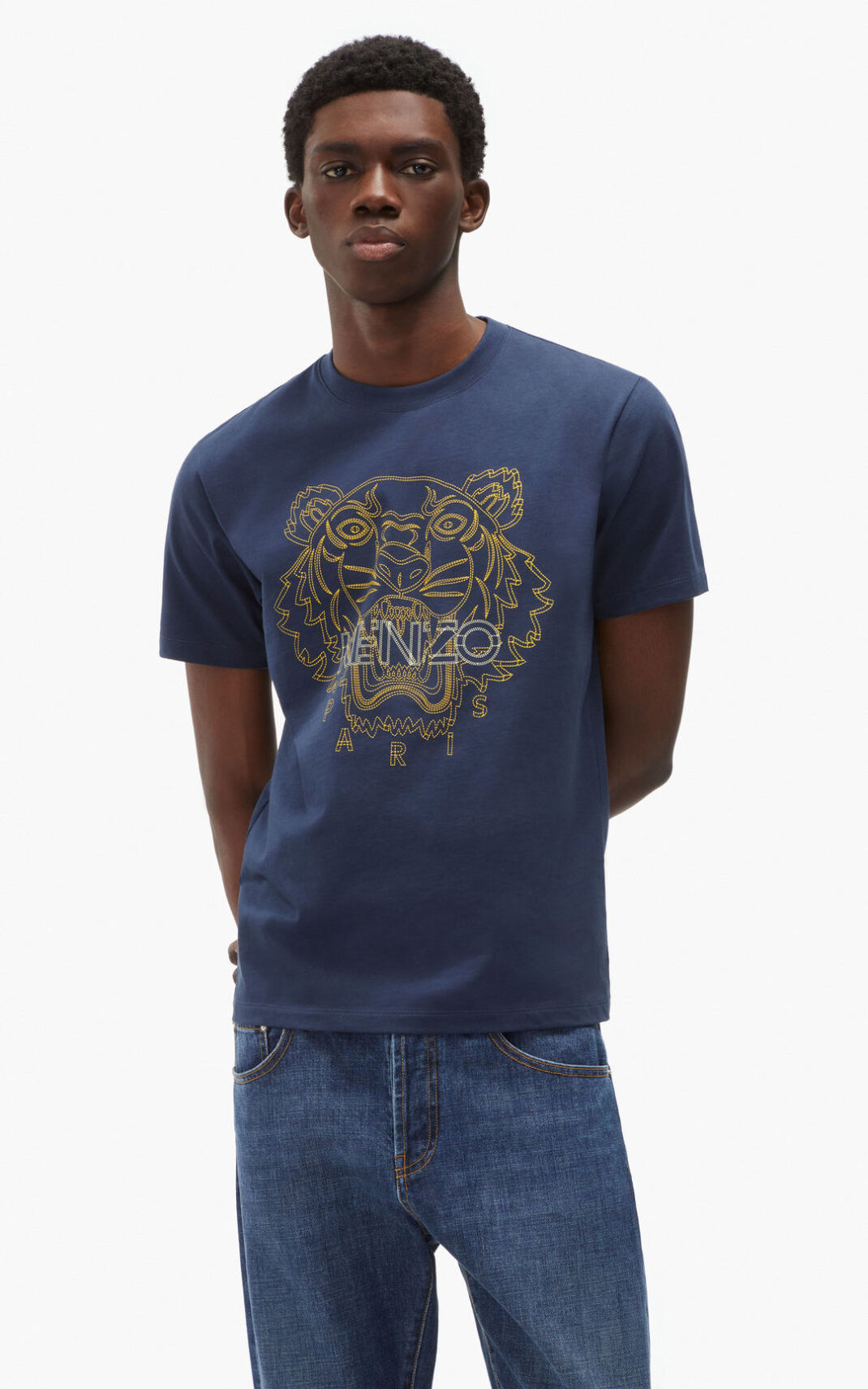 Kenzo Tiger T-shirt Heren Donkerblauw Blauw | 89206ZNIV